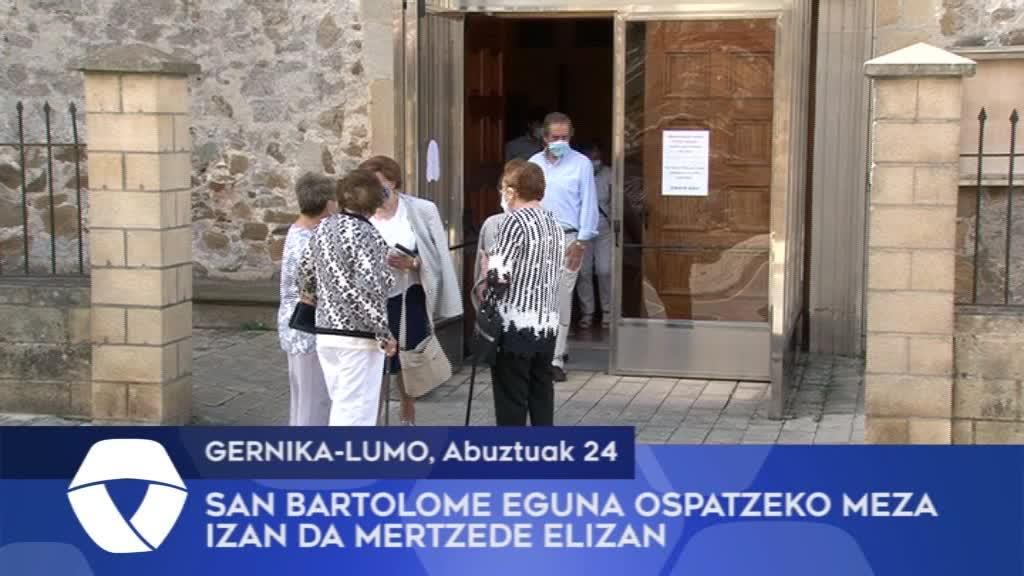 San Bartolome eguna ospatzeko meza izan da Gernika-Lumoko Mertzede elizan