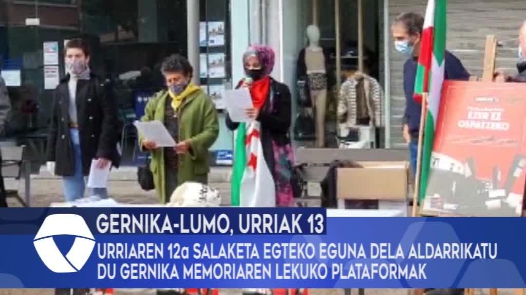 Urriaren 12a salaketa egiteko eguna dela aldarrikatu du Gernika Memoriaren Lekuko plataformak