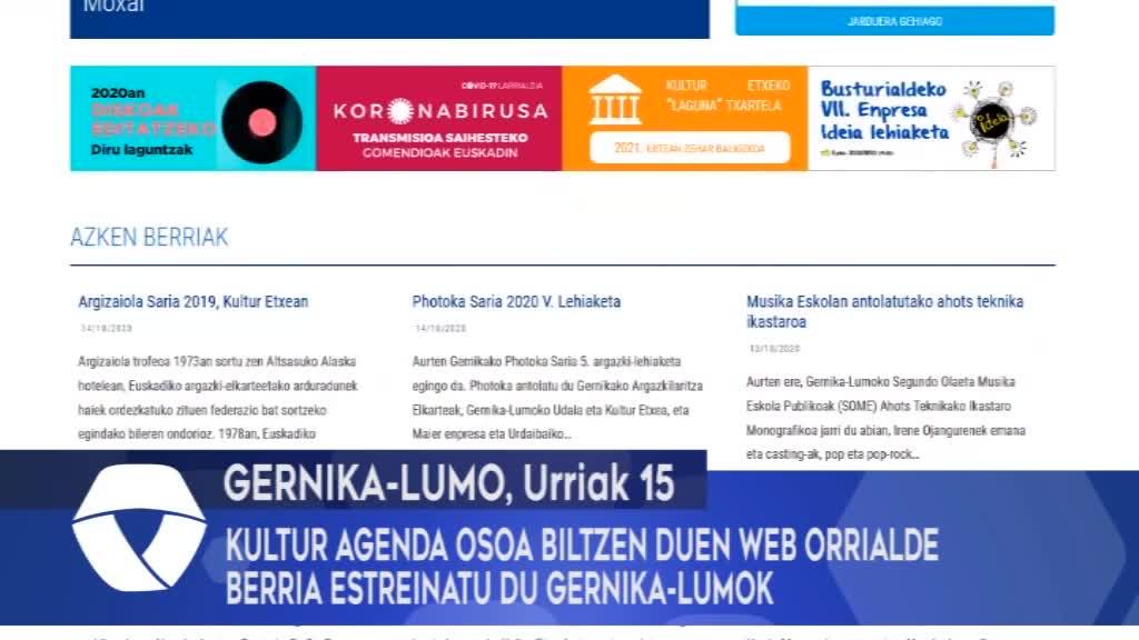 Kultur agenda osoa biltzen duen web orrialde berria estreinatu du Gernika-Lumok