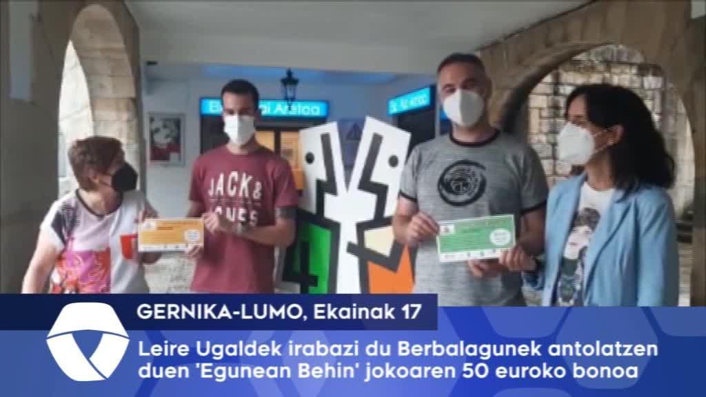 Leire Ugaldek irabazi du Gernika-Lumoko Berbalagunek antolatzen duen Egunean Behin jokoaren 50 euroko bonoa