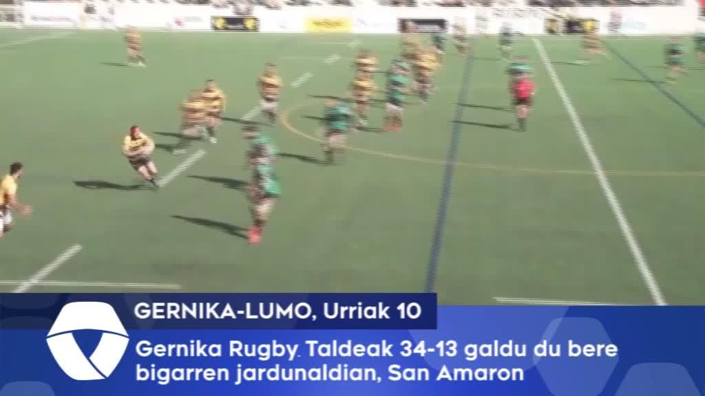 Gernika Rugby Taldeak galdu egin du bigarren jardunaldian, San Amaron