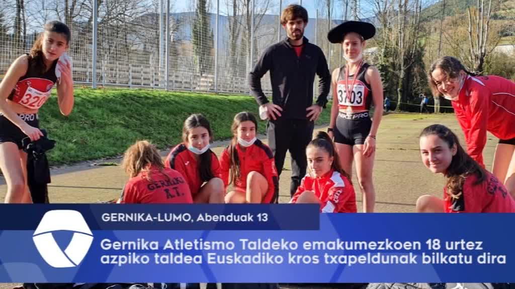 Gernika Atletismo Taldeko emakumezkoen 18 urtez azpiko taldea Euskadiko kros txapeldunak bilakatu dira