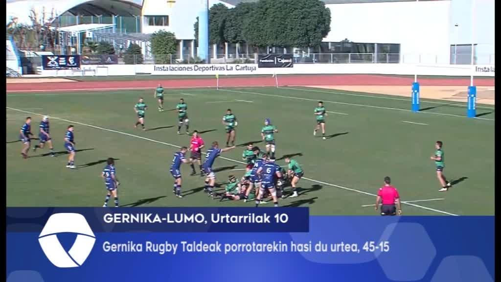 Urtea porrotarekin hasi du Grupo Intxausti Gernika Rugby Taldeak, 45-15eko markagailuarekin, Ciencias Enerside-ren aurka