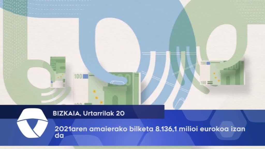 2021aren amaierako bilketa 8.136,1 milioi eurokoa izan da