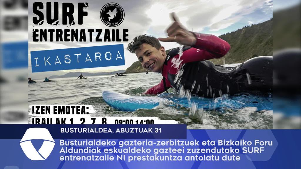 Busturialdeko gazteria-zerbitzuek eta Bizkaiko Foru Aldundiak eskualdeko gazteei zuzendutako SURF entrenatzaile NI prestakuntza antolatu dute