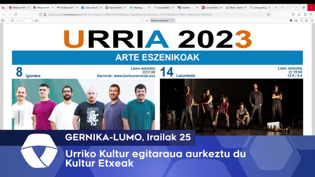  Urriko kultur egitaraua aurkeztu du Kultur Etxeak