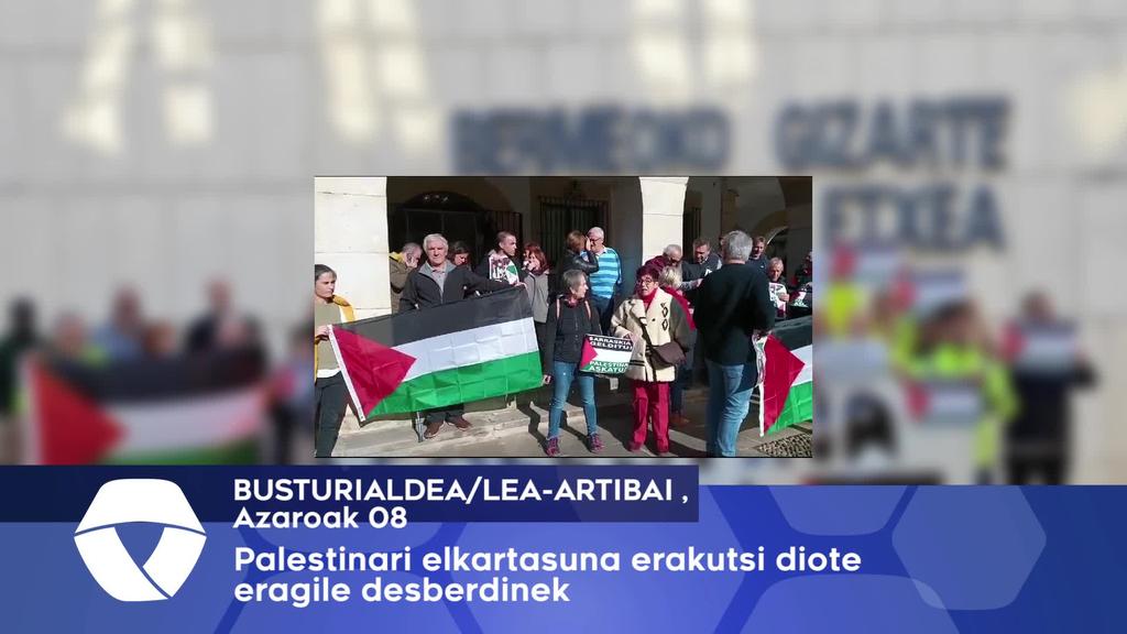  Palestinari elkartasuna erakutsi diote eragile desberdinek