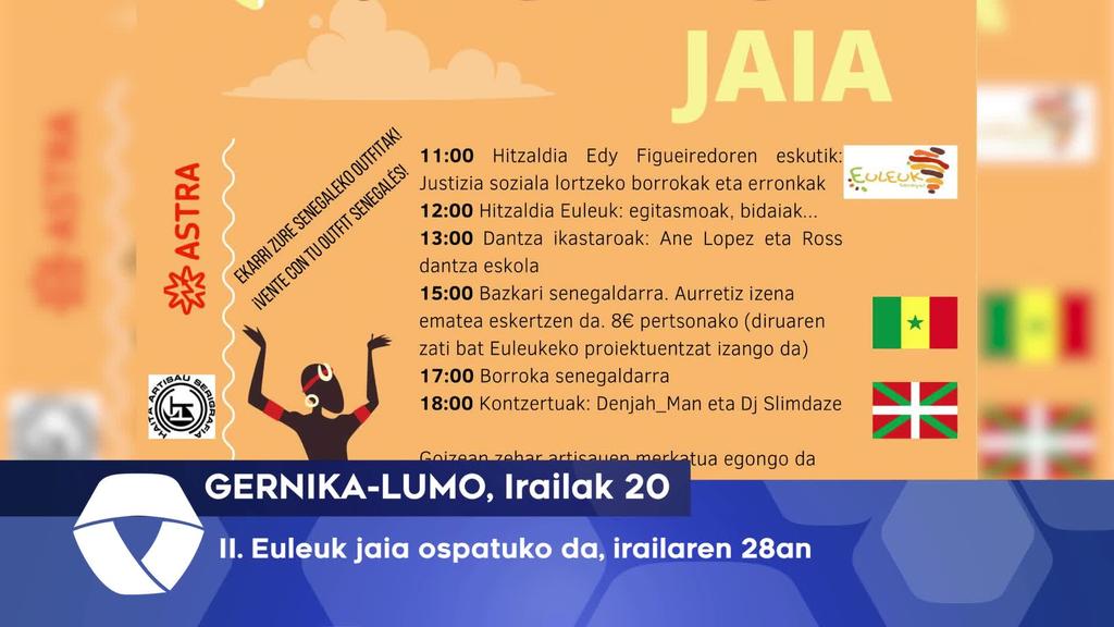 II. Euleuk jaia ospatuko da, irailaren 28an