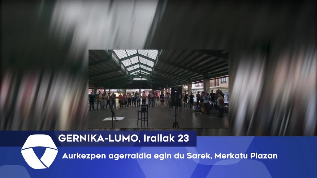 Aurkezpen agerraldia egin du Sarek, Merkatu Plazan